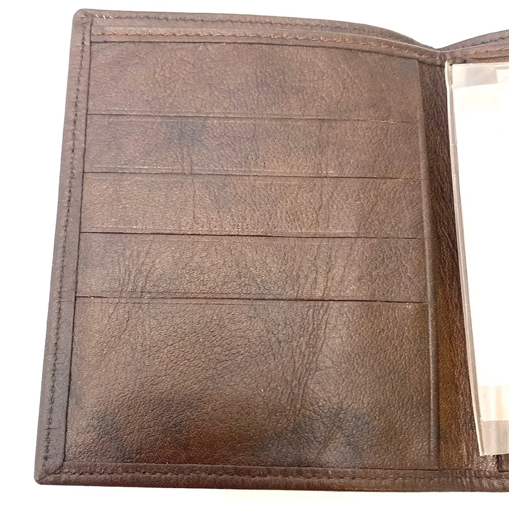 Tex Tan Men's Chocolate Brown Durango Leather Bi-Fold Wallet